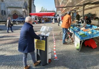 Maatregelen tegen Corona op de Markt in Ootmarsum