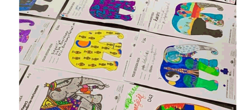Deelname honderden kinderen aan de ‘Elephant Parade’ ontwerpwedstrijd