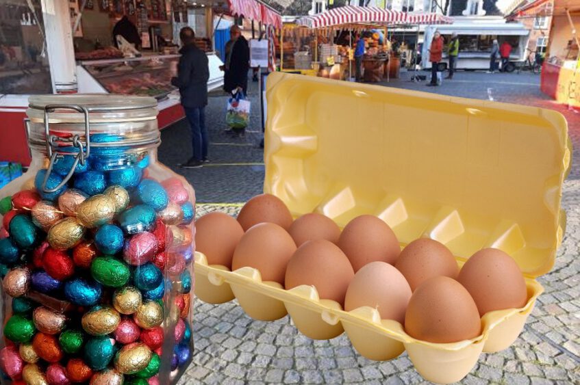 Markt Ootmarsum met eieren en …..eitjes