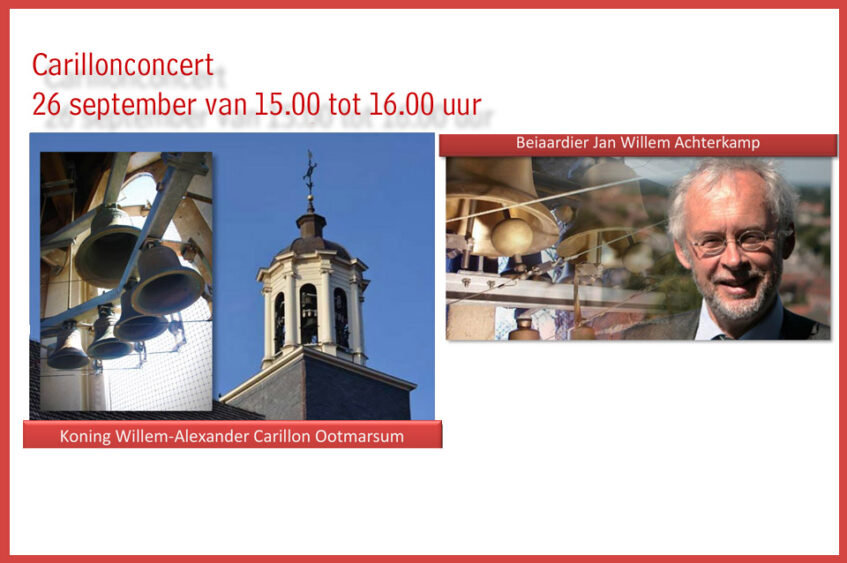 Carillonconcert in teken Vredesweek en Herfst en afscheid beiaardier Achterkamp