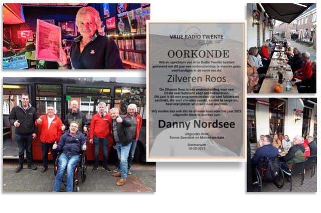 Danny Nordsee ontvangt Zilveren Roos Vrije Radio Twente