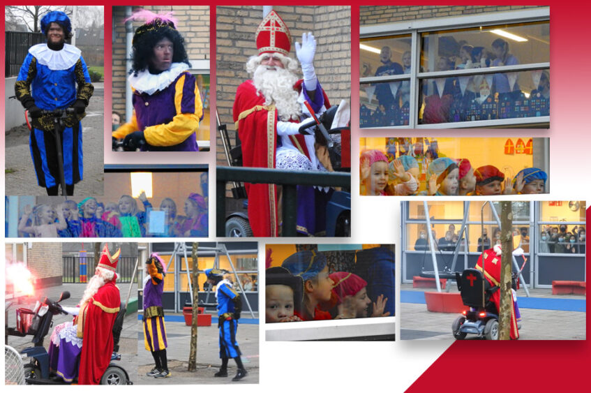 Sinterklaas op scootmobiel naar de Meander