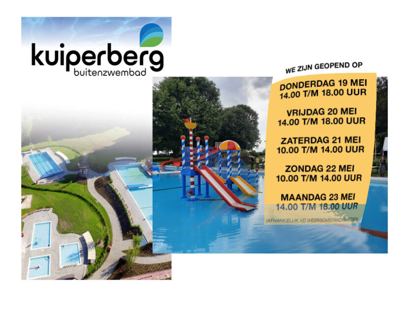 Openingstijden zwembad de Kuiperberg voor de komende week