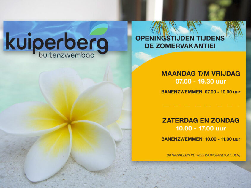 Openingstijden zwembad de Kuiperberg in de zomervakantie