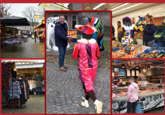 Piet trakteert op de Markt