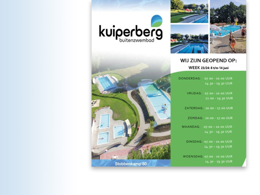 Zwembad de Kuiperberg ook gedeeltelijk in de avonduren open