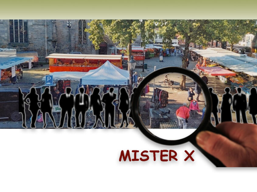 Mister X verrast klanten op de Markt in Ootmarsum