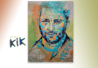 Portret Zelensky bij opbod verkocht tijdens Kunst in Ootmarsum