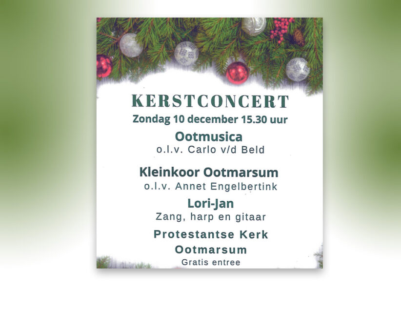 Kleinkoor en Ootmusica geven gezamenlijk kerstconcert