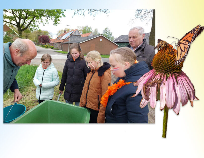 Leerlingen ’n Baoken in actie voor de bij en de vlinder