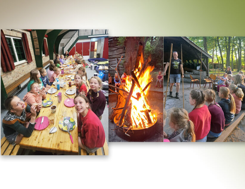 Welpenmeisjes genieten van een geslaagd weekendkamp!