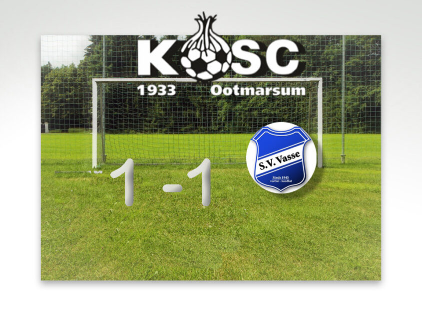 SV Vasse in blessuretijd naast KOSC