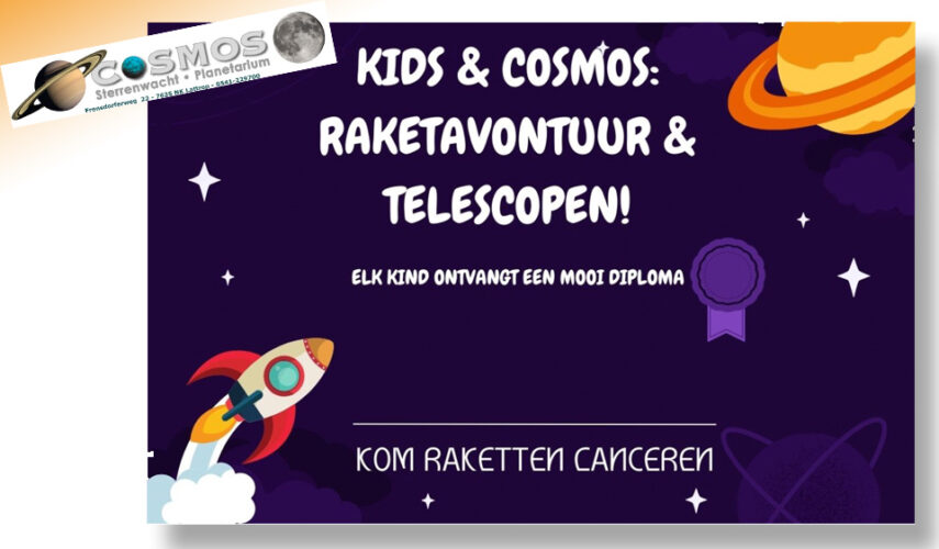 Herfstvakantie bij Sterrenwacht Cosmos:  bouw je eigen raket en ontdek de sterren!
