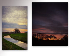 Kleurrijke zonsondergang afsluiting van een decemberdag