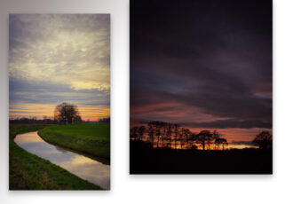 Kleurrijke zonsondergang afsluiting van een decemberdag