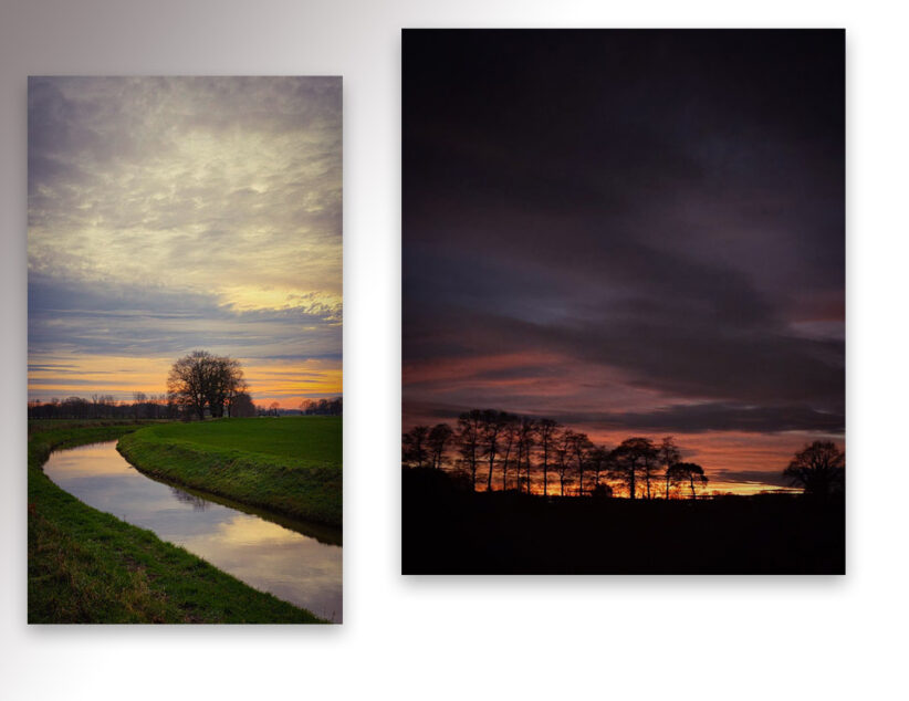 Kleurrijke zonsondergang afsluiting van een decemberdag