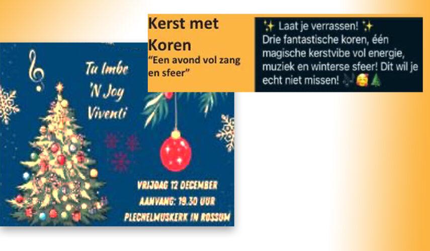‘Kerst met koren’ in Rossum