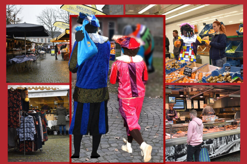Piet neemt wat lekkers mee naar de markt