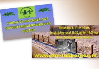 Midwinterhoornwandeling met start en stamppotbuffet bij de Molenberg