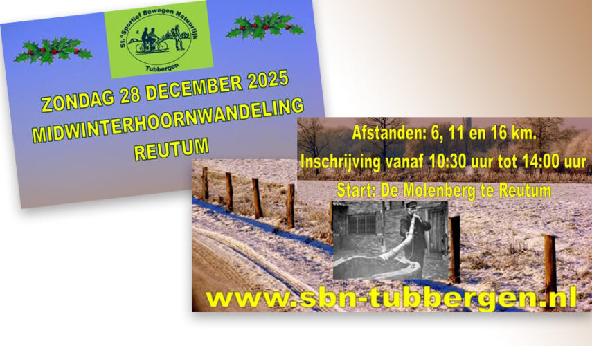 Midwinterhoornwandeling met start en stamppotbuffet bij de Molenberg