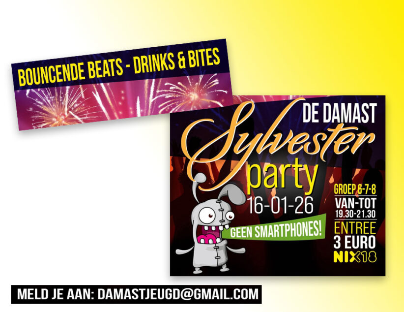 Damast Disco presenteert: Sylvester Party voor groep 6, 7 & 8!