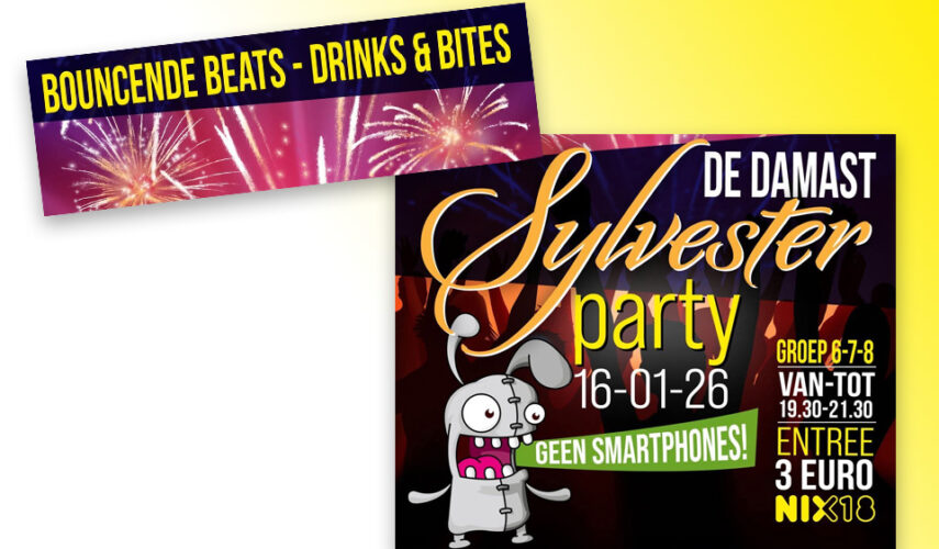 Damast Disco presenteert: Sylvester Party voor groep 6, 7 & 8!