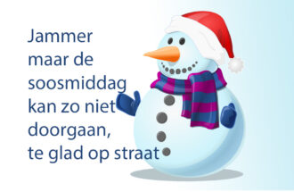 Geen soosmiddag door de sneeuwval