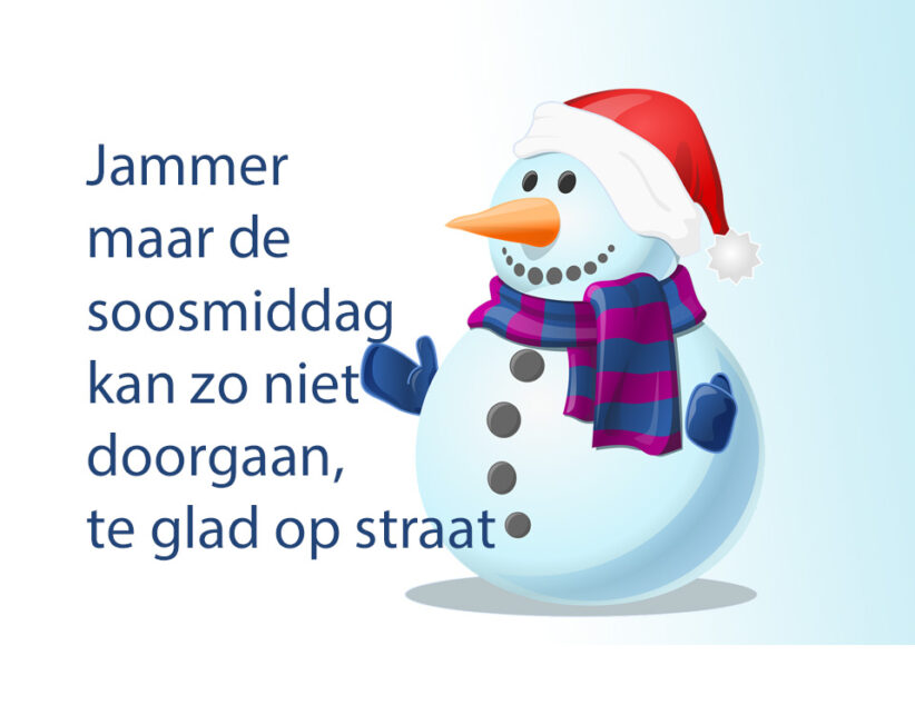 Geen soosmiddag door de sneeuwval