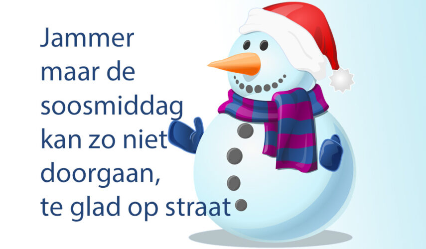 Geen soosmiddag door de sneeuwval