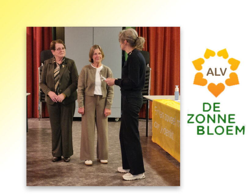 Uniek Zonnebloem jubileum voor Siny Deterink