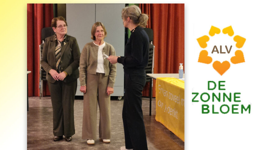 Uniek Zonnebloem jubileum voor Siny Deterink