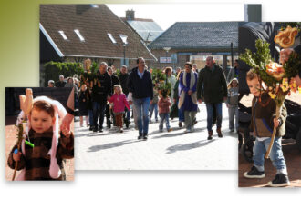 Een lief gebaar tijdens de Palmpaasoptocht