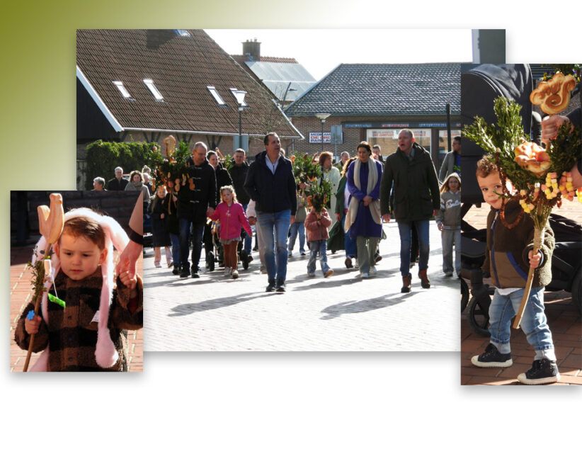 Een lief gebaar tijdens de Palmpaasoptocht