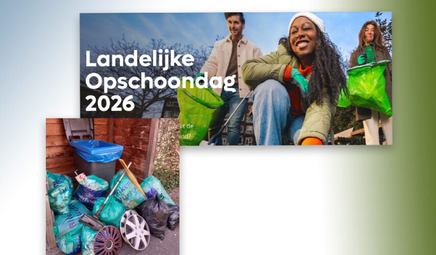 Op pad met knijper en vuilniszak