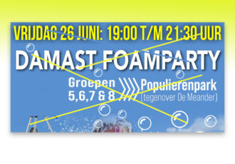 Damast Schuimparty verplaatst vanwege tropische hitte