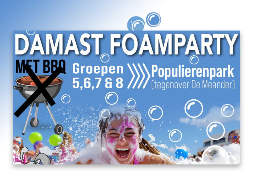 Damast Schuimparty: dé afkoeler van deze zomer!