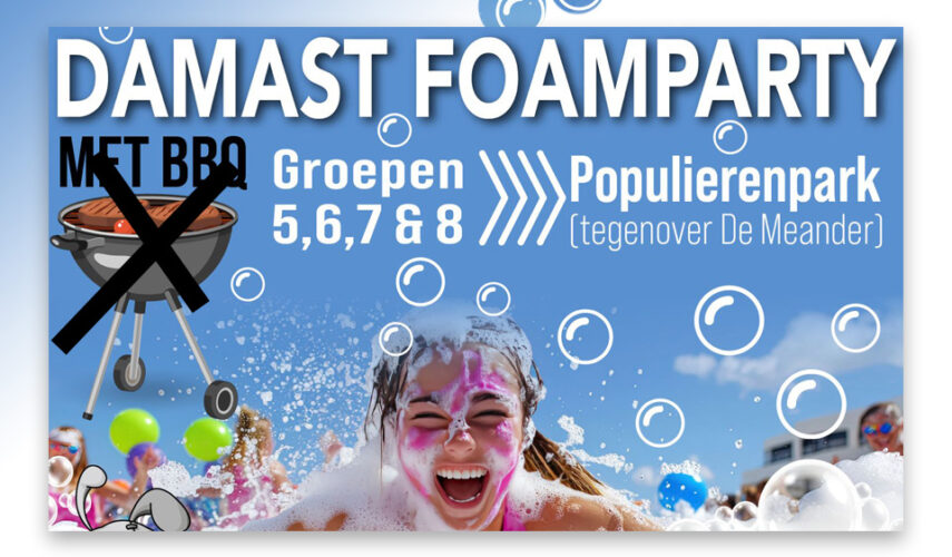 Damast Schuimparty: dé afkoeler van deze zomer!